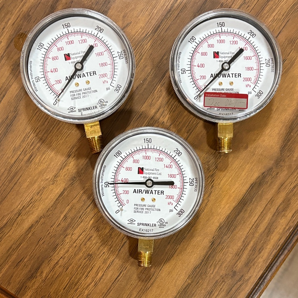 Sprinkler Air/Water Pressure Gauges